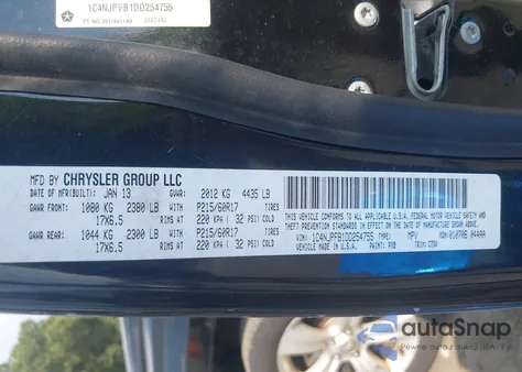 2013 Jeep Patriot Latitude from USA, damaged, VIN 1C4NJPFB1DD254755